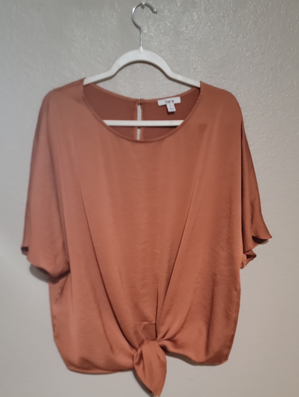 Sage Rust-Tone Tie-Front Blouse